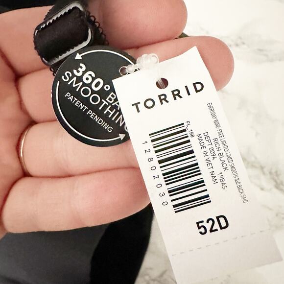 Torrid‎ Everyday Wire Free Lightly Lined Molded Bra Rich Black Size 52D NEW - Picture 6 of 13